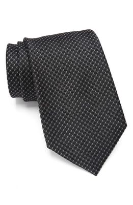 NORDSTROM MEN'S SHOP Croft Wavy Lines Silk Tie in Black