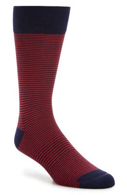 Nordstrom Mens Shop Feeder Stripe Socks in Red/Navy