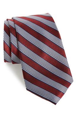 NORDSTROM MEN'S SHOP Fierro Stripe Silk Tie in Burgundy