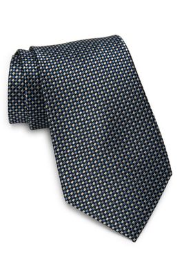 NORDSTROM MEN'S SHOP Lasaune Microcheck Silk Tie in Black