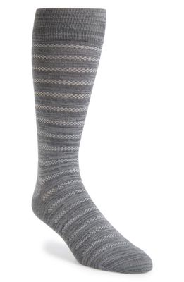Nordstrom Men's Shop Mini Stripe Ultrasoft Socks in Grey/Light Grey
