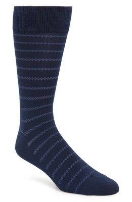Nordstrom Men's Shop Mini Stripe Ultrasoft Socks in Navy/Blue