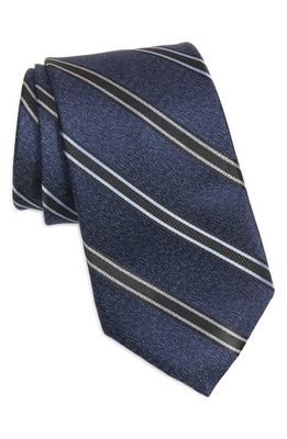 NORDSTROM MEN'S SHOP Nordstrom Norman Stripe Silk Tie in Navy