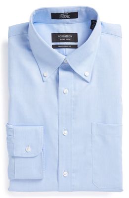 NORDSTROM MEN'S SHOP Nordstrom Traditional Fit Non-Iron Dress Shirt in Blue