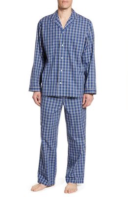 NORDSTROM MEN'S SHOP Poplin Pajama Set in Blue Kentucky Plaid