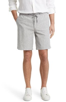 Nordstrom Men's Shop Stretch Linen & Cotton Blend Shorts in Grey Castlerock