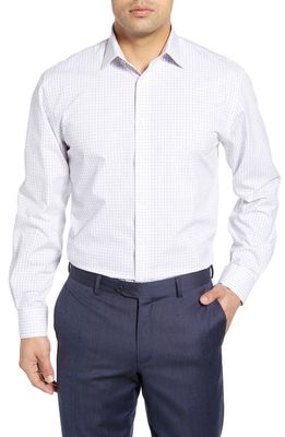 NORDSTROM MEN'S SHOP Tech-Smart Traditional Fit Check Stretch Dress Shirt in White