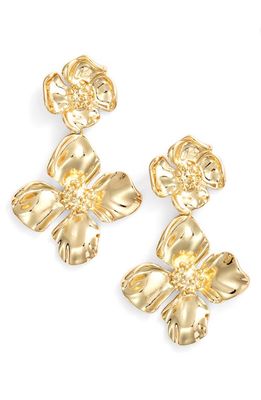 Nordstrom Metal Flower Drop Earrings in Gold