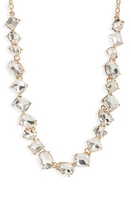 Nordstrom Mixed Cut Crystal Collar Necklace in Clear- Gold