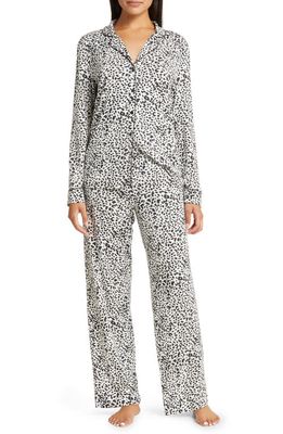 Nordstrom Moonlight Eco Long Sleeve Knit Pajamas in Black Leopard