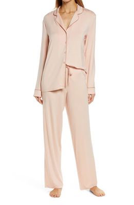 Nordstrom Moonlight Eco Long Sleeve Knit Pajamas in Pink Hero