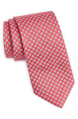 Nordstrom Neat Floral Silk Tie in Coral