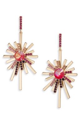 Nordstrom Ombré Crystal Starburst Drop Earrings in Pink Ombre- Gold