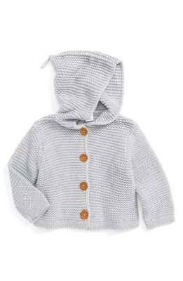 Nordstrom Organic Cotton Hooded Cardigan in Grey Ash Heather