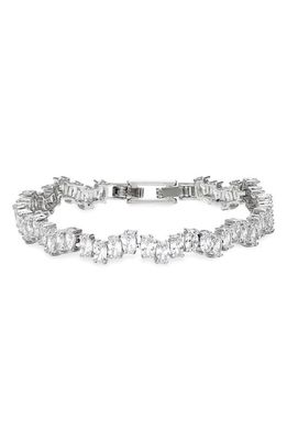 Nordstrom Oval Cubic Zirconia Tennis Bracelet in Clear- Silver