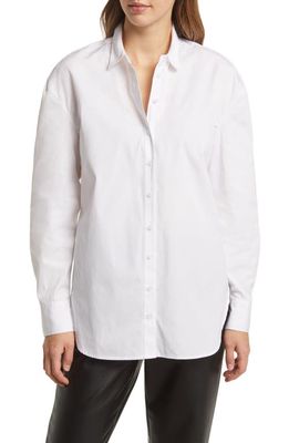 Nordstrom Oversize Cotton Poplin Button-Up Shirt in White