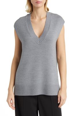 Nordstrom Oversize Sweater Vest in Grey Sharkskin