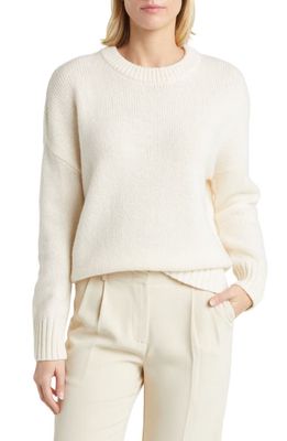 Nordstrom Oversize Wool & Cashmere Sweater in Ivory Pristine