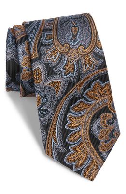 Nordstrom Paisley Silk Tie in Black- Grey