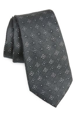 Nordstrom Palance Neat Floral Silk Tie in Black
