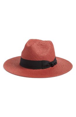 Nordstrom Paper Straw Panama Hat in Rust Combo