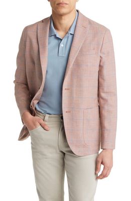 Nordstrom Patch Pocket Sport Coat in Coral- Blue Windowpane