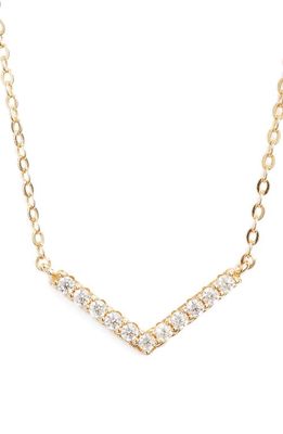 Nordstrom Pavé Chevron Pendant Necklace in Clear-Gold