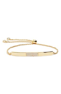Nordstrom Pavé Cubic Zirconia Bar Slider Bracelet in Clear- Gold