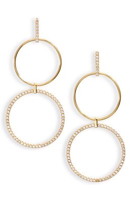 Nordstrom Pavé Double Circle Drop Earrings in Clear- Gold