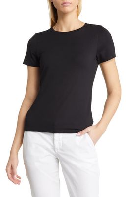 Nordstrom Pima Cotton Blend Crewneck T-Shirt in Black