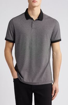 Nordstrom Pinstripe Jacquard Polo in Black