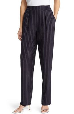 Nordstrom Pinstripe Pull-On Pants in Navy- White Double Pinstripe