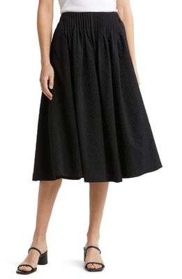 Nordstrom Pintuck Pleat A-Line Skirt in Black