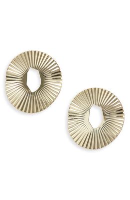 Nordstrom Pleated Circle Statement Earrings in Gold