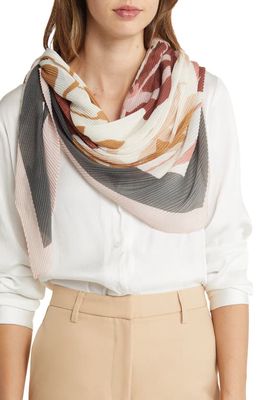 Nordstrom Pleated Square Scarf in Pink Botanist Floral