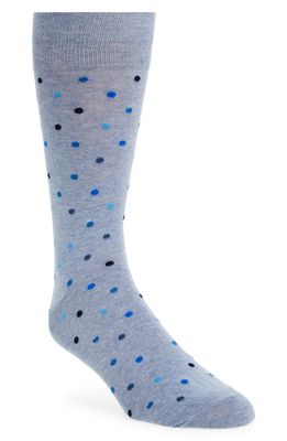Nordstrom Polka Dot Cotton Blend Crew Socks in Light Blue