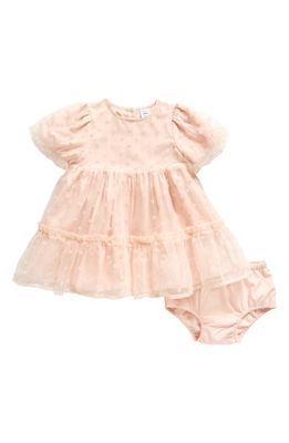 Nordstrom Polka Dot Puff Sleeve Tiered Party Dress & Bloomers Set in Pink Chintz Duck Dot