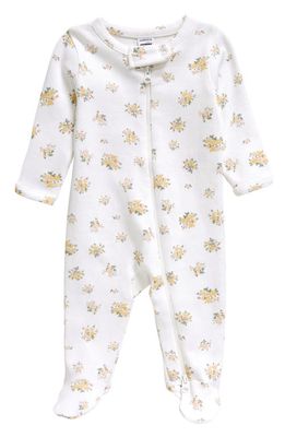 Nordstrom Print Cotton Footie in White Lilah Floral
