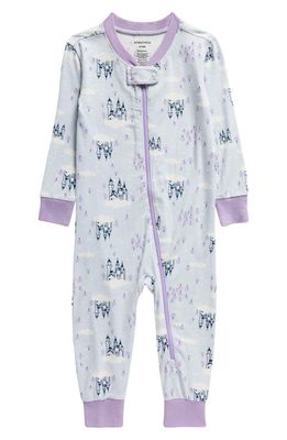 Nordstrom Print Fitted One-Piece Pajamas in Blue Fade Cloud Castle