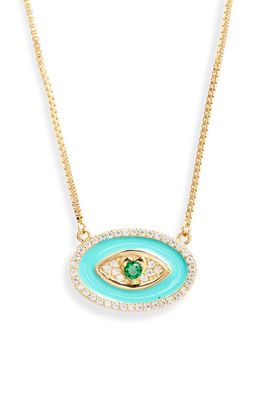 Nordstrom Protective Pendant Necklace in Turquoise- Gold