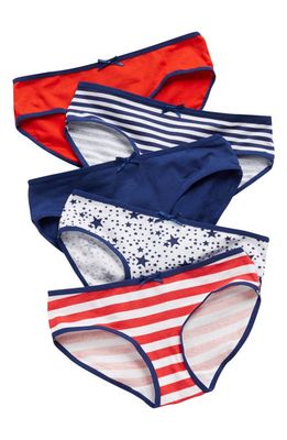 NORDSTROM RACK Kids' Hipster Cut Panties - Pack of 5 in Summer Stripes- Stars Pack