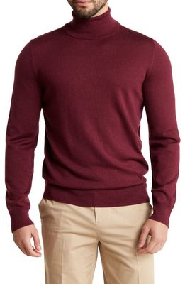 NORDSTROM RACK Merino Wool Turtleneck Sweater in Burgundy Royale