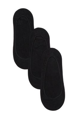 NORDSTROM RACK Microfiber Liner Socks - Pack of 3 in Black