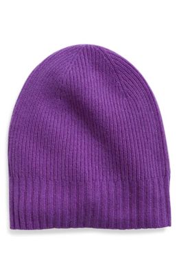 Nordstrom Recycled Cashmere Blend Beanie in Purple Bright
