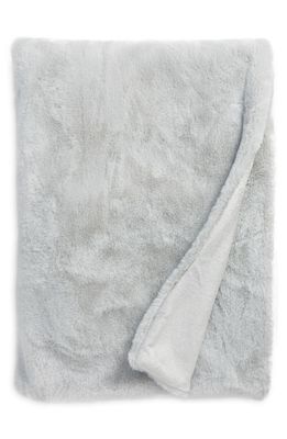 Nordstrom Recycled Faux Fur Throw Blanket in Blue Pearl