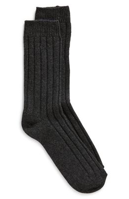 Nordstrom Rib Crew Socks in Black