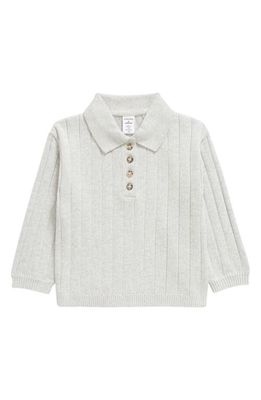Nordstrom Rib Polo Sweater in Grey Light Heather