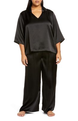 Nordstrom Romantic Washable Silk Pajamas in Black
