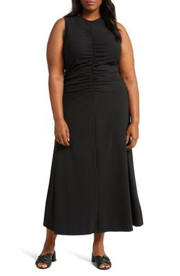 Nordstrom Ruched Front Knit Dress in Black