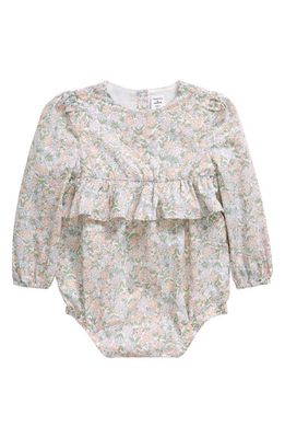 Nordstrom Ruffle Cotton Bubble Romper in White Fairytale Floral